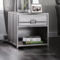 Set of 2 Nightstands Storage Drawer